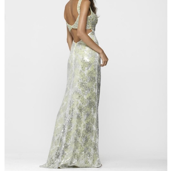 NEW CLARISSE SZ 6 LIMEADE ICE SEQUIN BEADED FORMAL EVENING GOWN - Picture 15 of 15